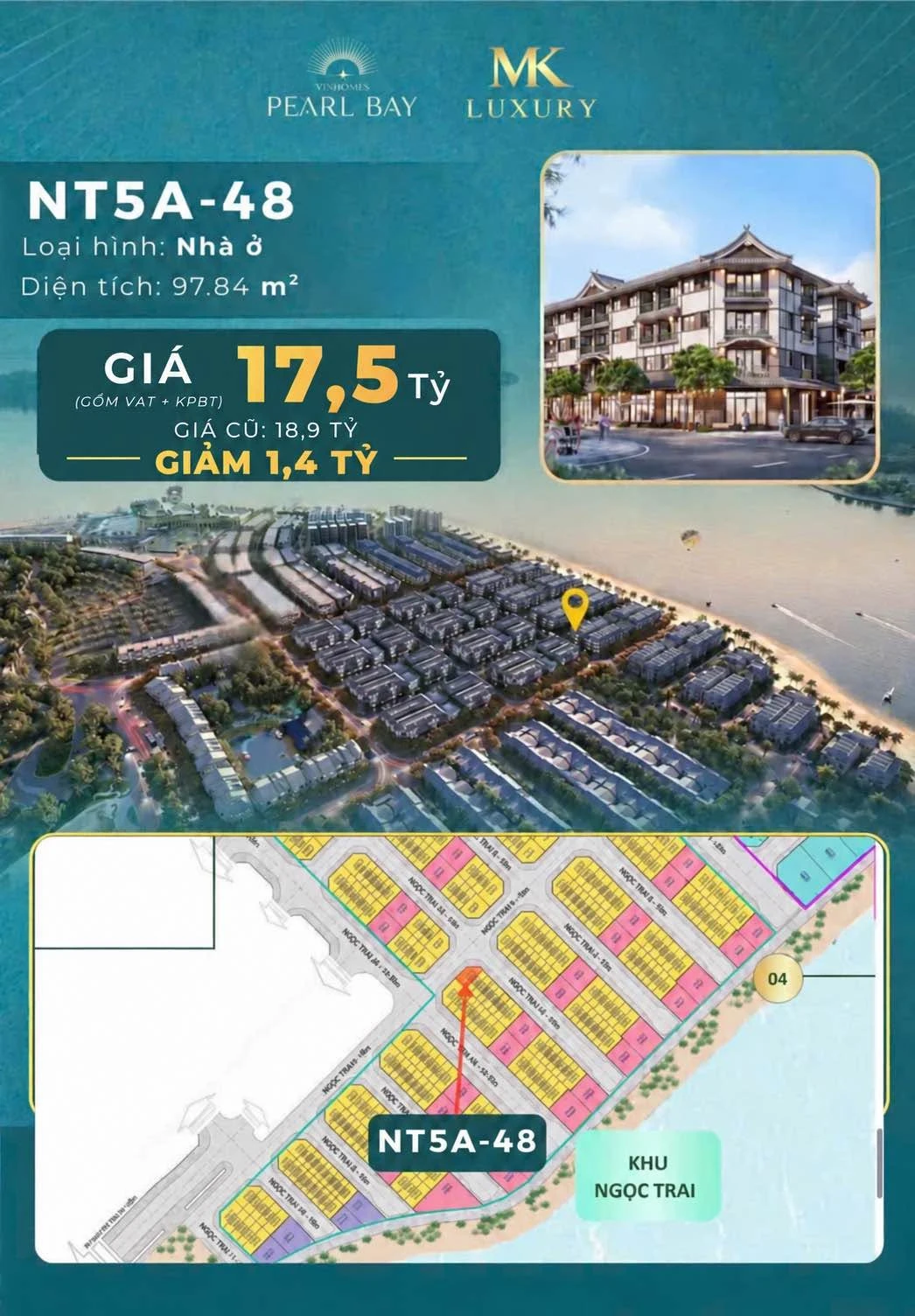 Bán shophouse góc Vinhomes Pearl Bay Nha Trang 319m² - Ảnh 1