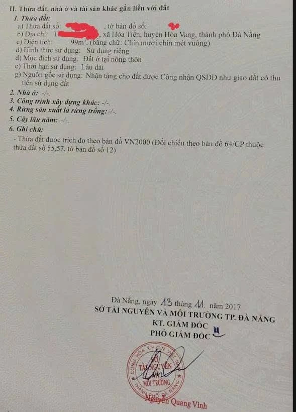 Bán lô đất 99m² tại thôn Dương Sơn, xã Hòa Tiến, Đà Nẵng - Ảnh 1