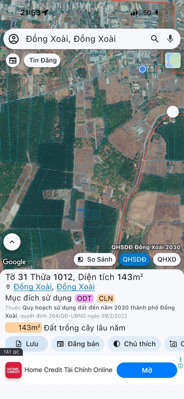 Bán lô đất mặt tiền Phan Chu Trinh Đồng Xoài 590 triệu