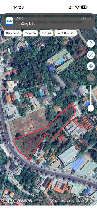 Bán 6.289m2 mặt tiền đường Trần Hưng Đạo Phú Quốc cách biển 300m giá rẻ chỉ 39tr/m2 - Ảnh 1