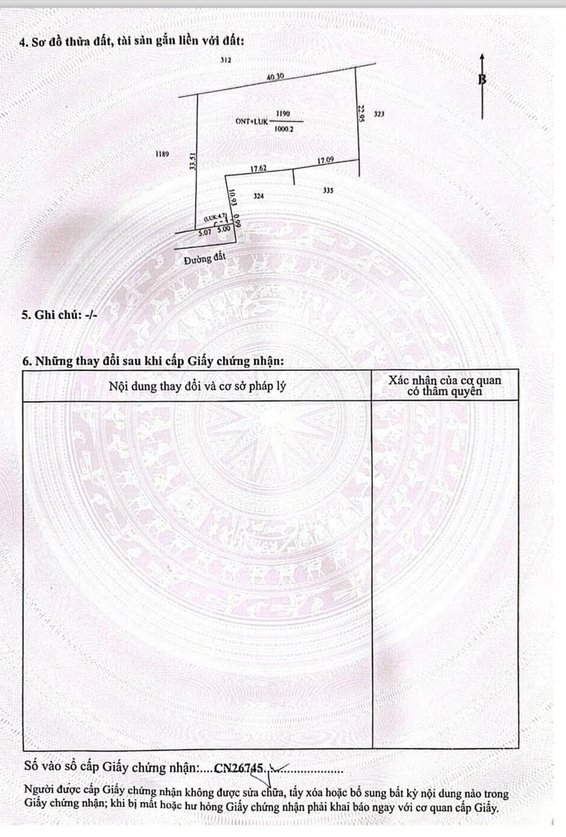 Bán đất 1000m2 mặt tiền Tây Ninh giá 980 triệu - Ảnh thu nhỏ 2