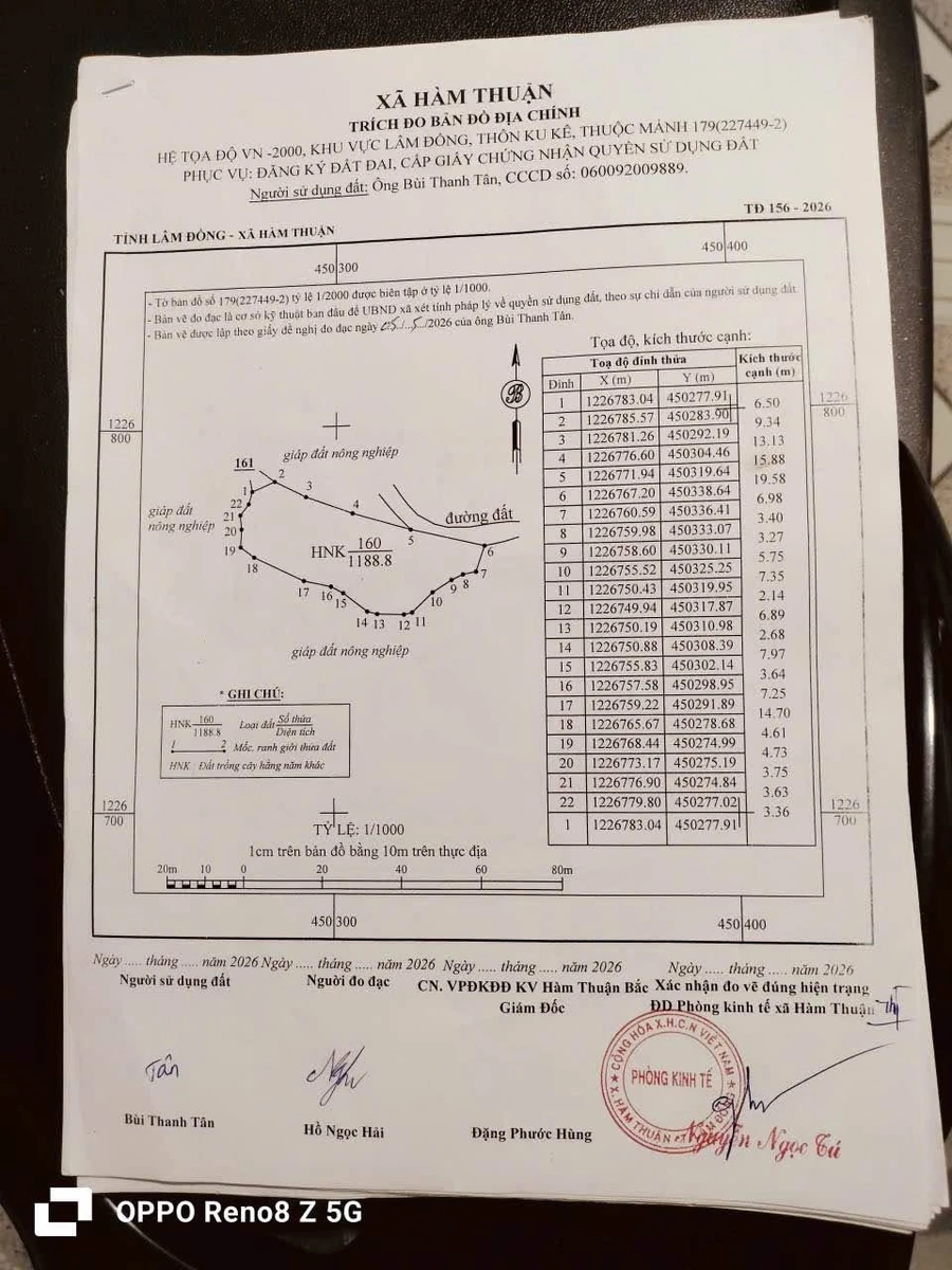 Bán đất 1188m2 view đồng lúa giá 99 triệu tại Phan Thiết - Ảnh thu nhỏ 2