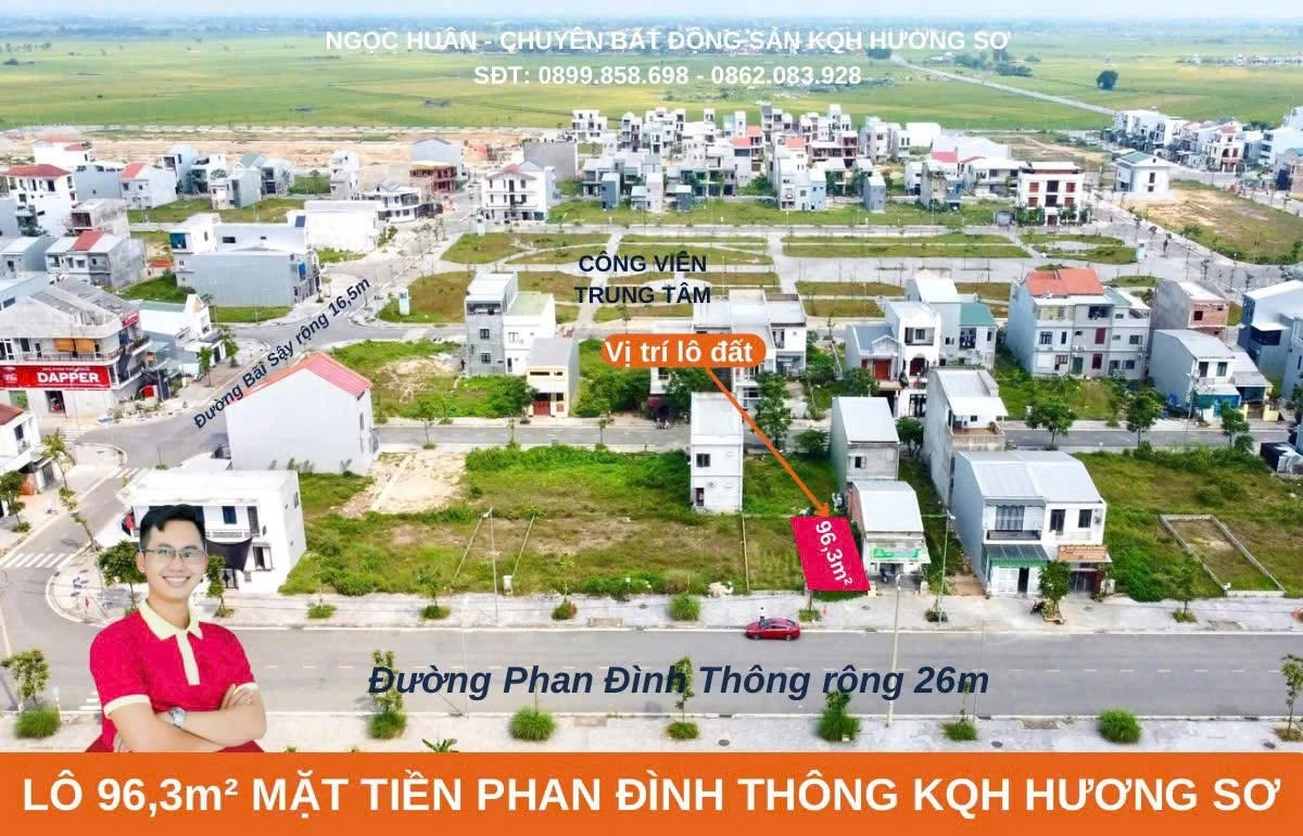 Bán lô đất 96,3m² mặt tiền Phan Đình Thông 2,45 tỷ - Ảnh 1