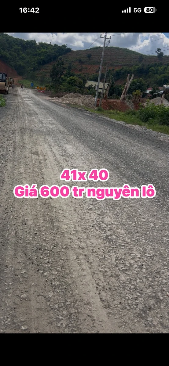 Bán lô đất nền 41x40m mặt đường Quảng Phú Lâm Đồng 600 triệu - Ảnh 1