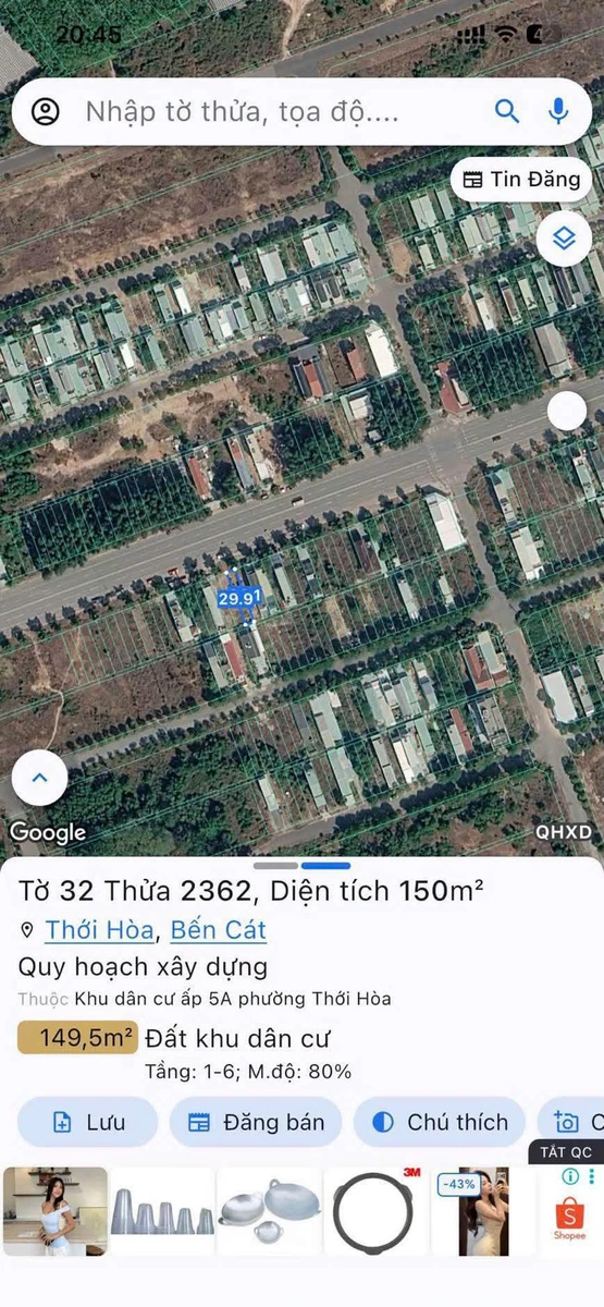 Bán đất 150m2 đường Na2 Mỹ Phước 4 Bến Cát Bình Dương - Ảnh thu nhỏ 2