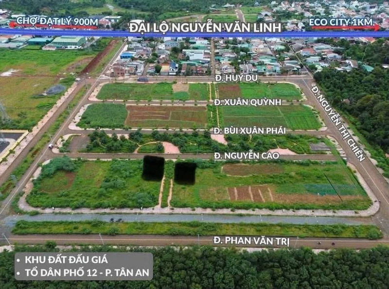 Bán 2 lô góc 2 mặt tiền 154m² Tân An Đắk Lắk