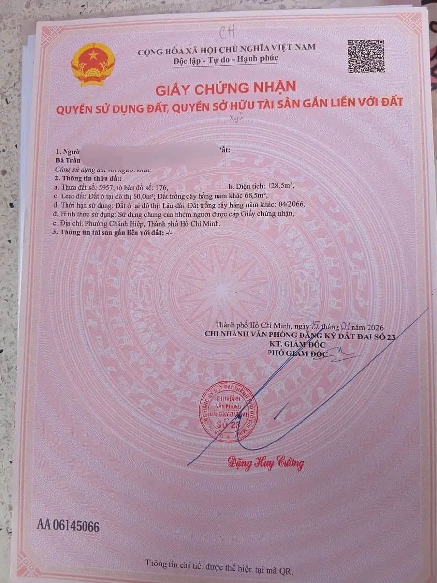 Bán đất Tương Bình Hiệp 128m2, Thủ Dầu Một 1 tỷ 9 - Ảnh thu nhỏ 3