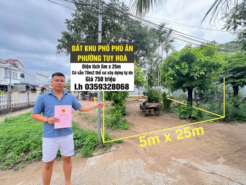 Bán đất khu phố Phú Ân, Tuy Hoà 125m2