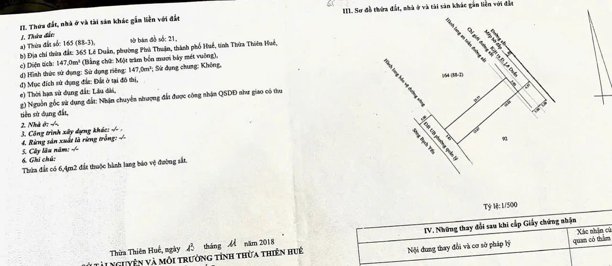 Bán mặt tiền 147m2 Lê Duẩn, Huế 2,35 tỷ - Ảnh thu nhỏ 3