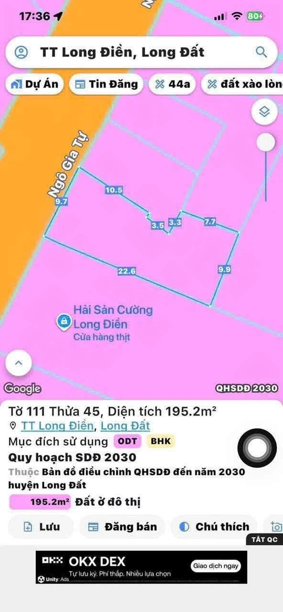 Bán đất mặt tiền Ngô Gia Tự Long Điền 195m² 2.345 tỷ - Ảnh 1