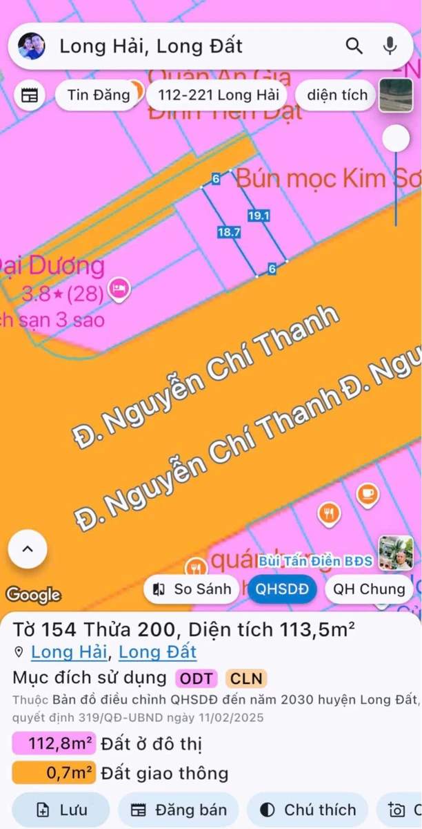 Bán đất mặt tiền Nguyễn Chí Thanh Long Hải 114m2 - Ảnh thu nhỏ 4