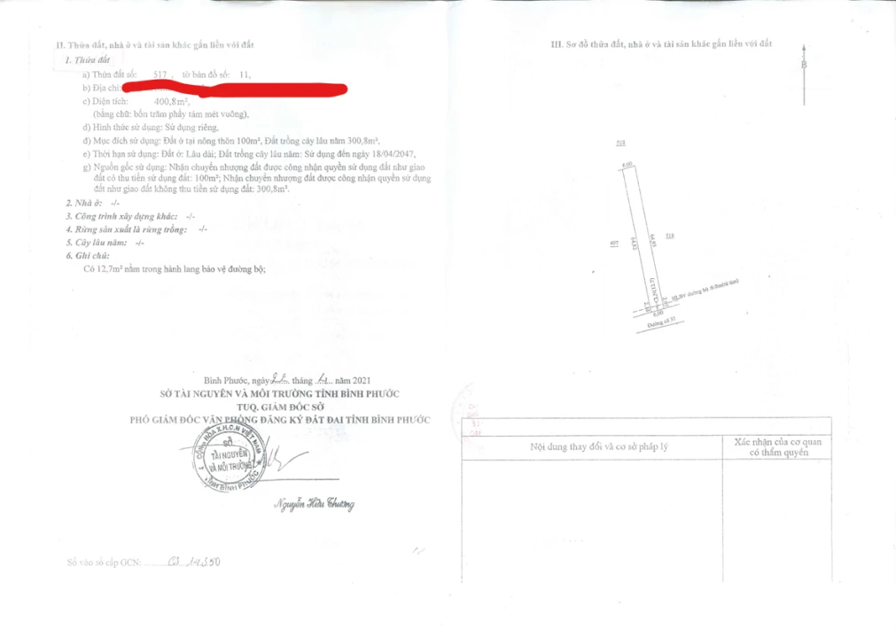 Bán QSDĐ và TS gắn liền với đất tại thửa 517, tờ bản đồ số 11, P. Minh Hưng, TP. Đồng Nai - Ảnh thu nhỏ 3