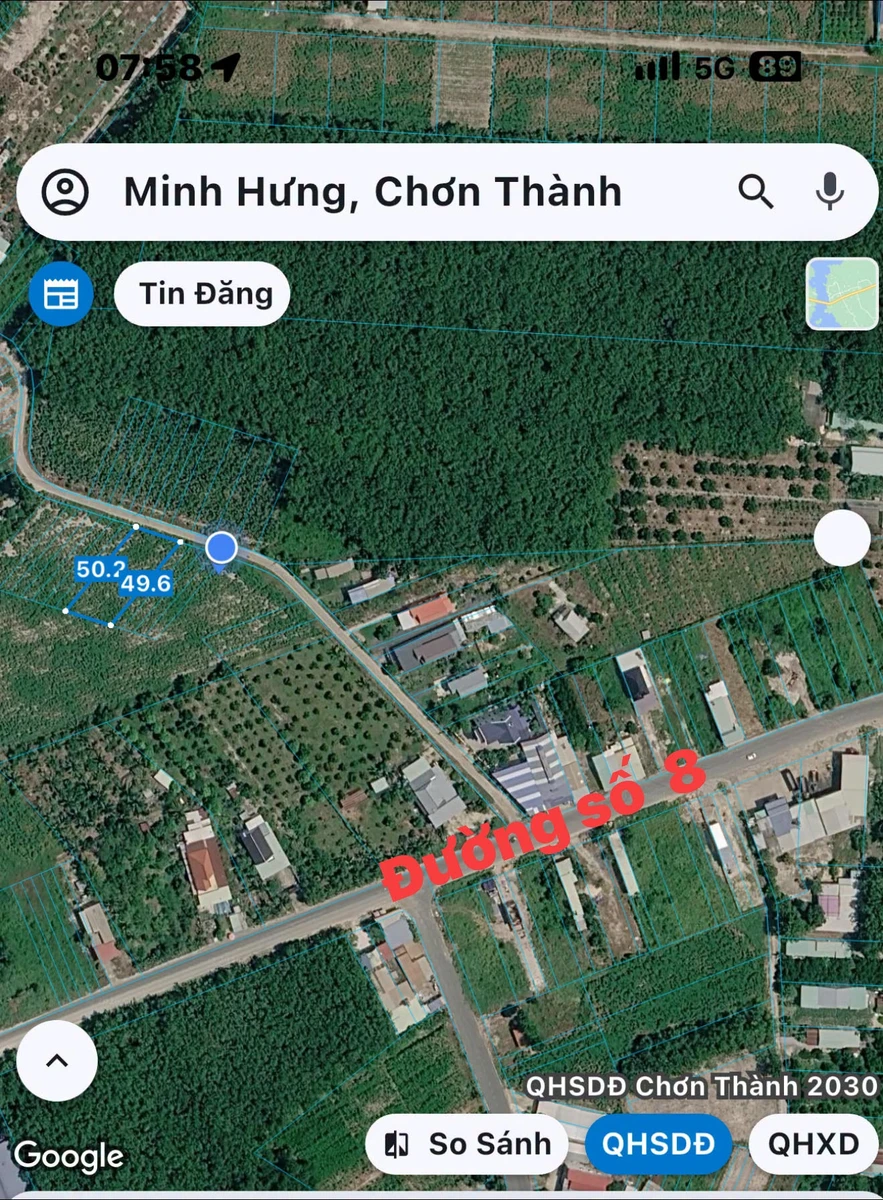 Bán đất 20x50m Minh Hưng Bình Chánh 115 triệu/m ngang - Ảnh thu nhỏ 3