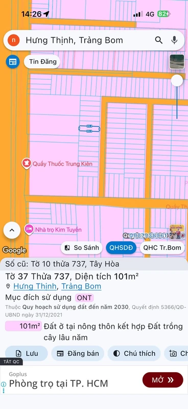 Bán đất 100m² sổ riêng Bàu Xéo 1 tỷ 150