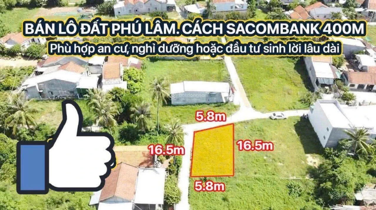 Bán lô đất đẹp gần Sacombank Phú Lâm - lô góc 650tr - Ảnh 1