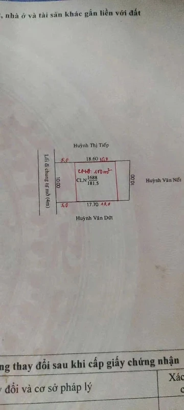 Bán đất Định Hoà Thủ Dầu Một 180m2, 2 tỷ 650 triệu