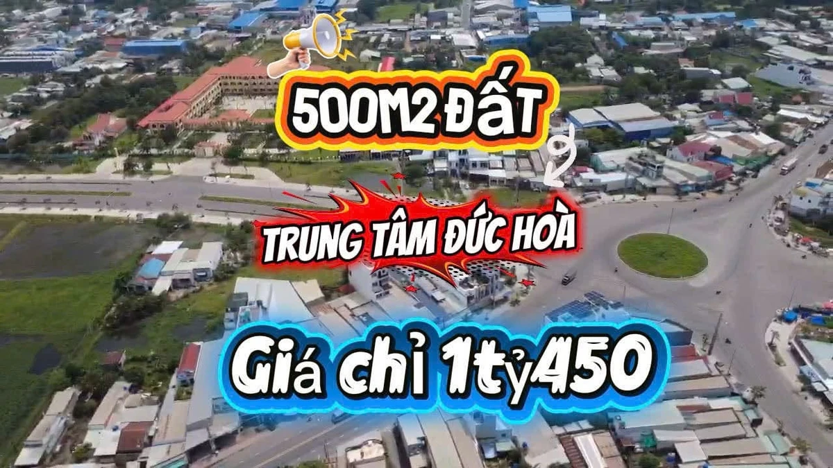 Bán đất 500m2 Đức Hoà Thượng 1 tỷ 450 - Ảnh 1
