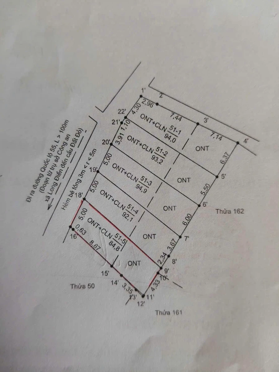 Bán lô đất sổ riêng 93,5 m² gần chợ An Ngãi, Long Điền, 950 triệu - Ảnh thu nhỏ 2