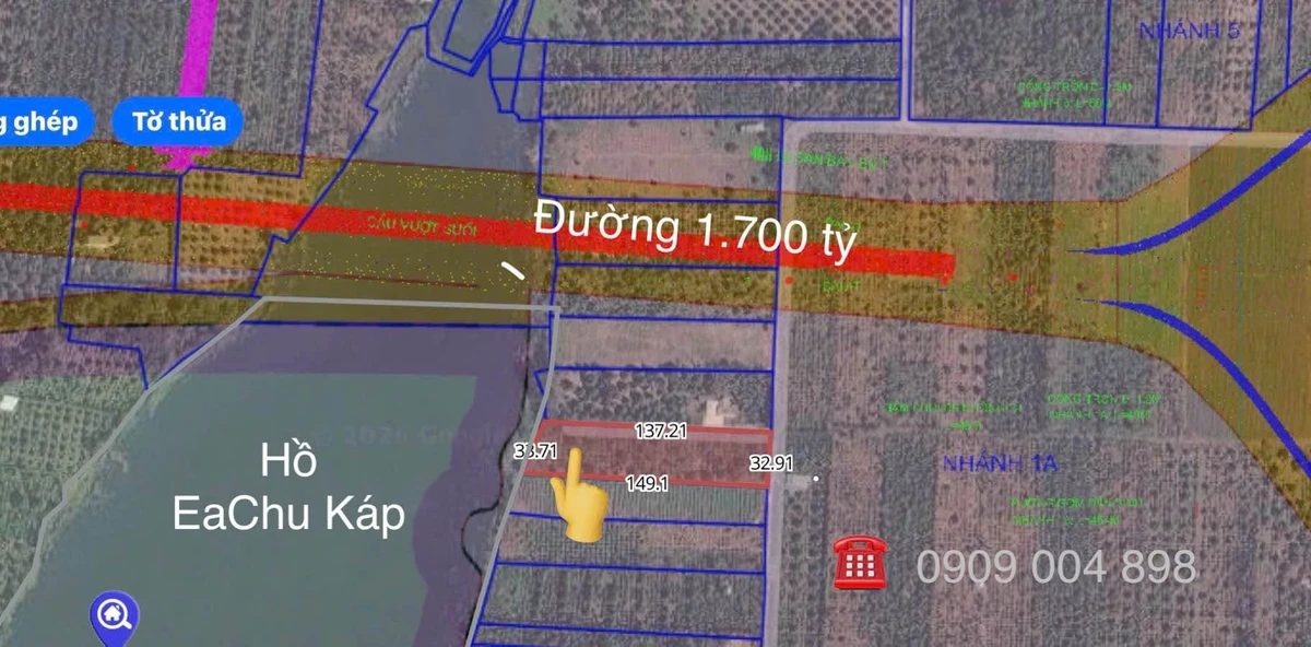 Bán 3.743m² đất view hồ Ea Chu Cáp, Hòa Đông, 5,5 tỷ - Ảnh thu nhỏ 2