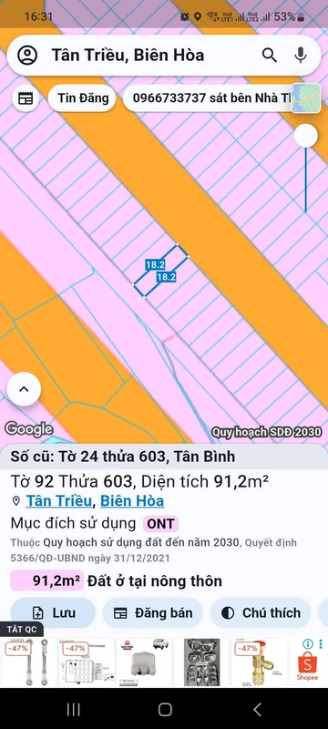 Bán đất 91m² khu Lavender Tân Triều Đồng Nai 1tỷ850