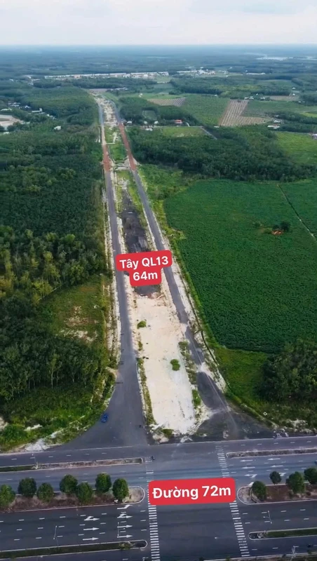 Bán 3 lô đất mặt tiền QL13 Phường Minh Hưng Bình Dương 60m²