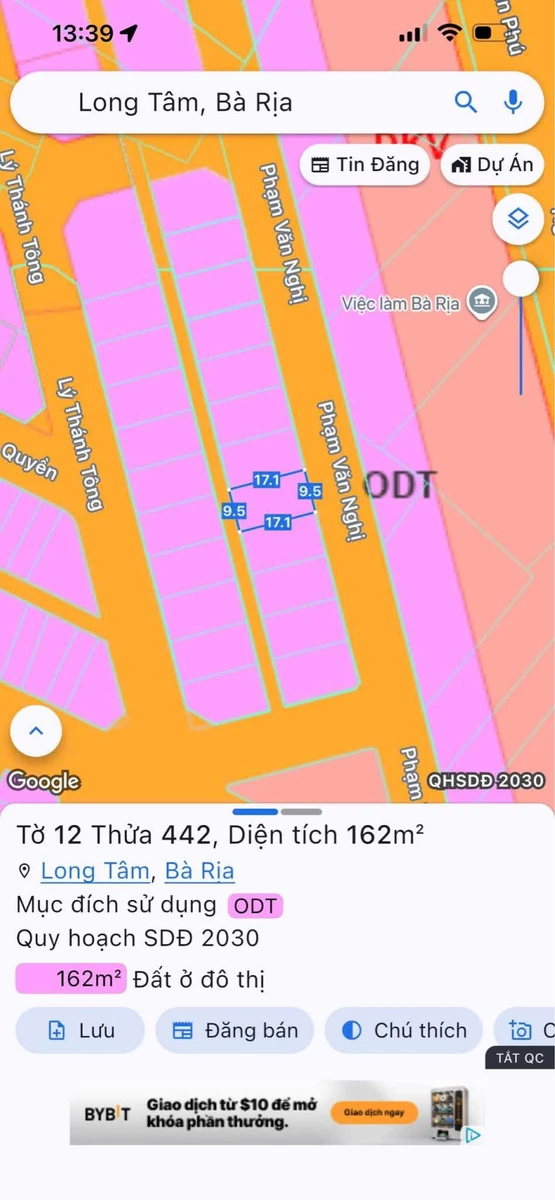 Bán lô đất biệt thự 166m² Phạm Văn Nghị, Bà Rịa - Ảnh 1