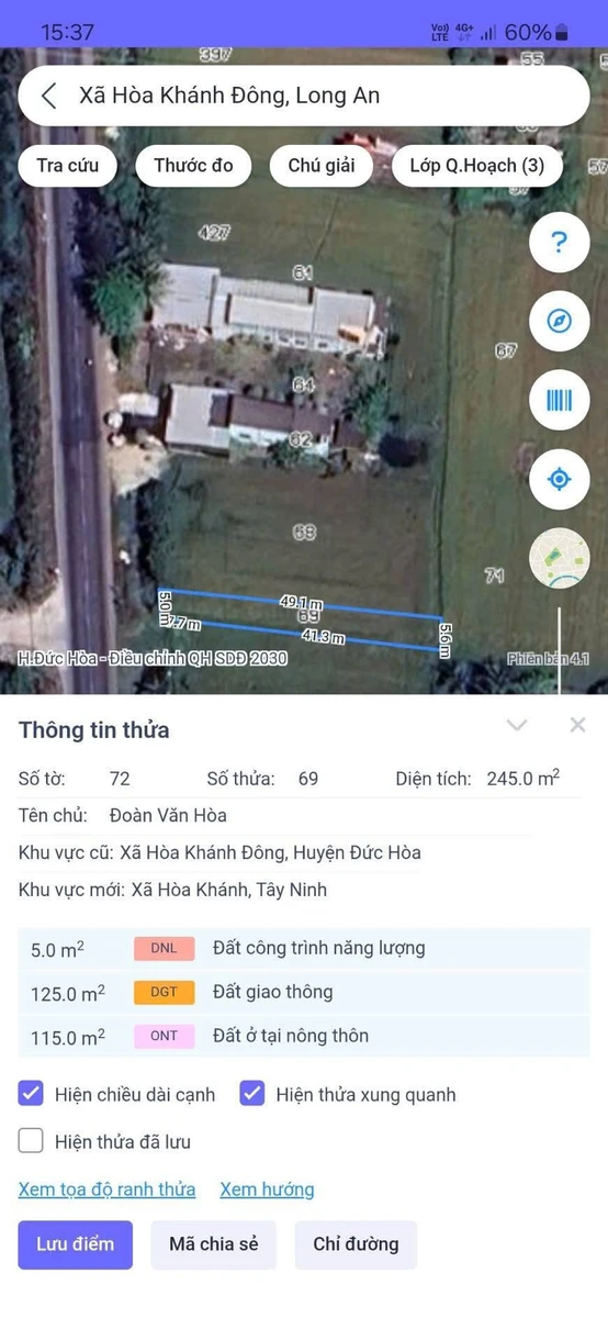 Bán gấp đất mặt tiền N2 5x49m full thổ, 1,8 tỷ, Hòa Khánh Đông, Đức Hòa - Ảnh thu nhỏ 4