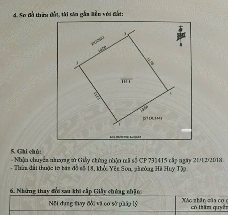 Bán đất mặt tiền 10m, 116 m2 gần Lotte, Hà Nội - Ảnh thu nhỏ 4
