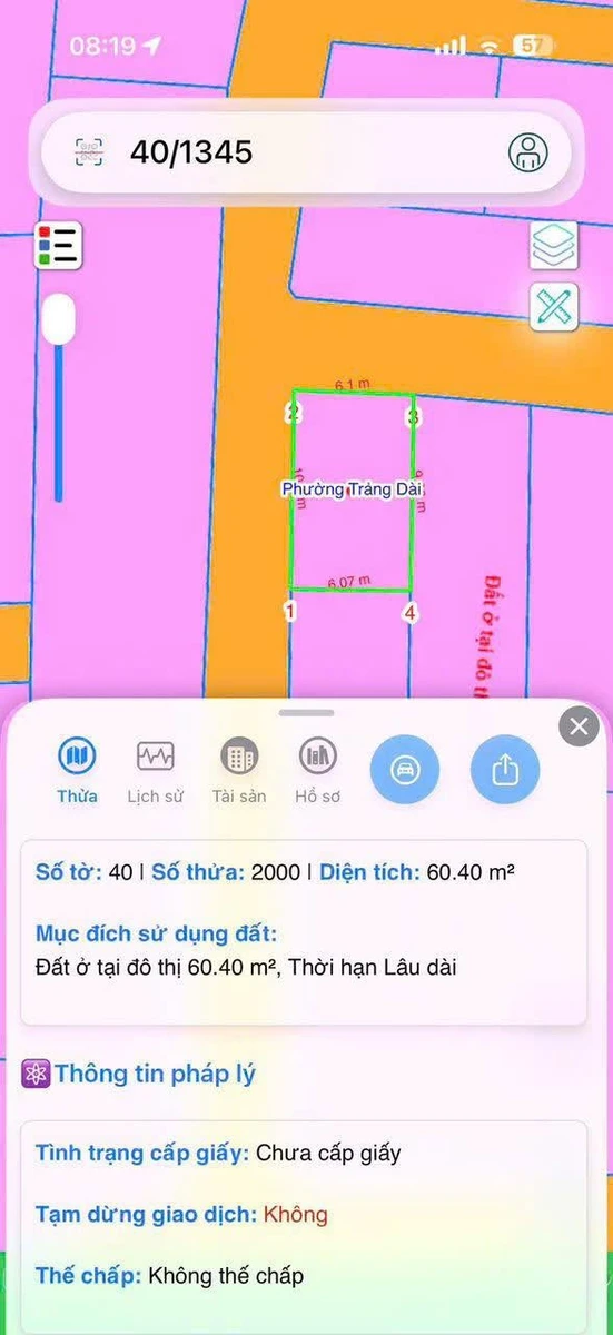Bán lô đất thổ cư 60m² Biên Hòa 2,15 tỷ - Ảnh thu nhỏ 2