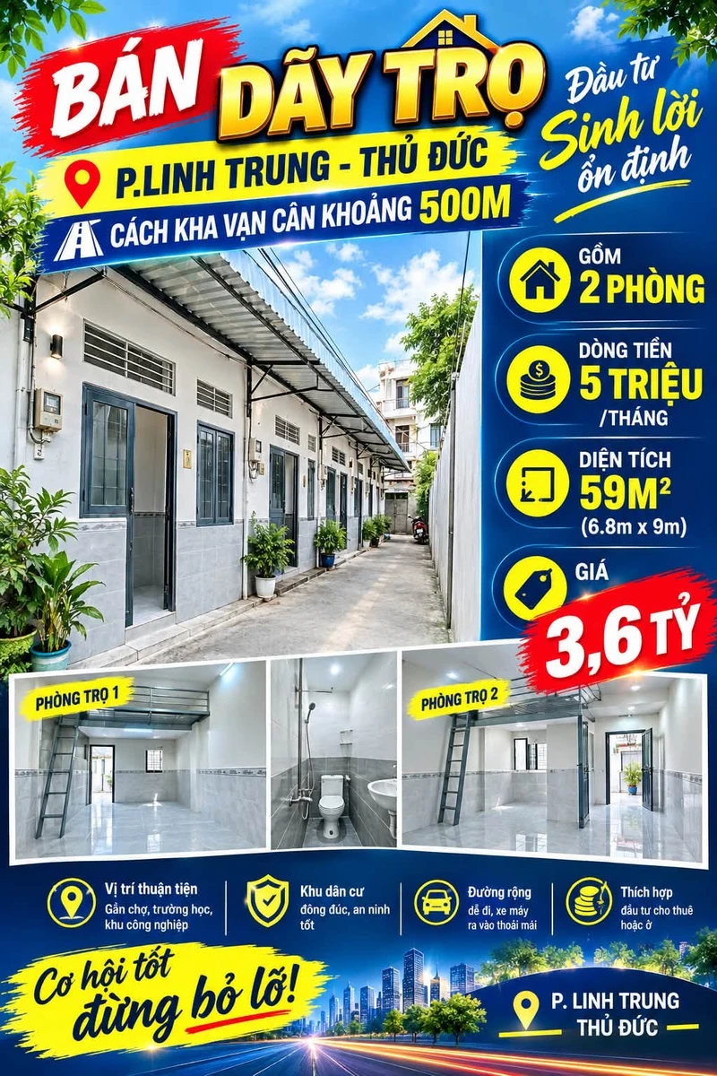 Bán dãy trọ 4 phòng 94m2 Linh Trung, Thủ Đức, giá 5,1 tỷ - Ảnh thu nhỏ 2
