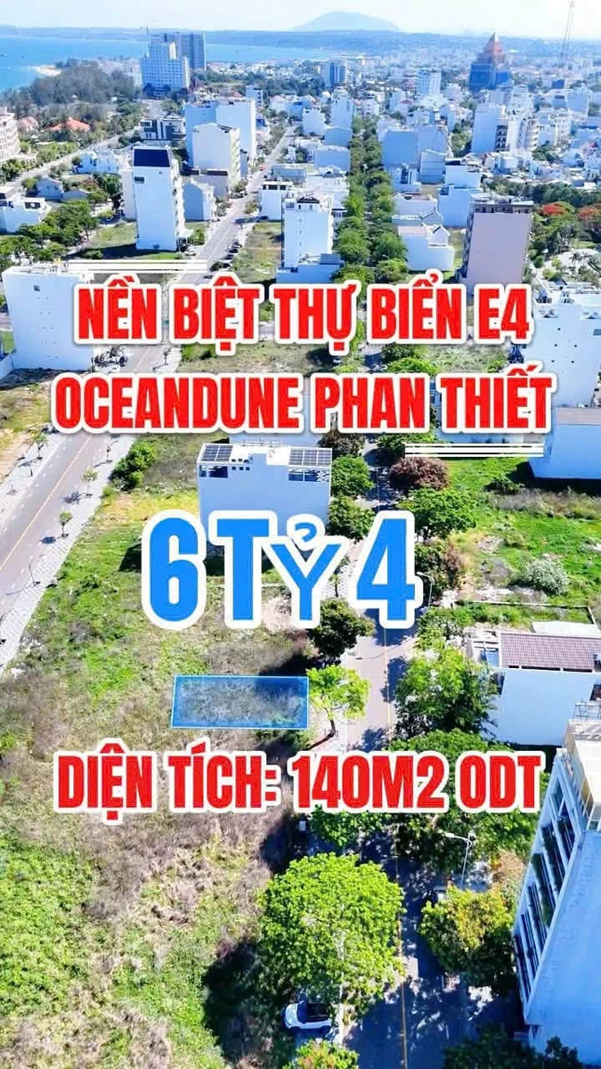 Bán đất thổ cư 140m² Ocean Dunes Phú Thủy, ngang 7m, sổ hồng riêng, 6,4 tỷ - Ảnh 1