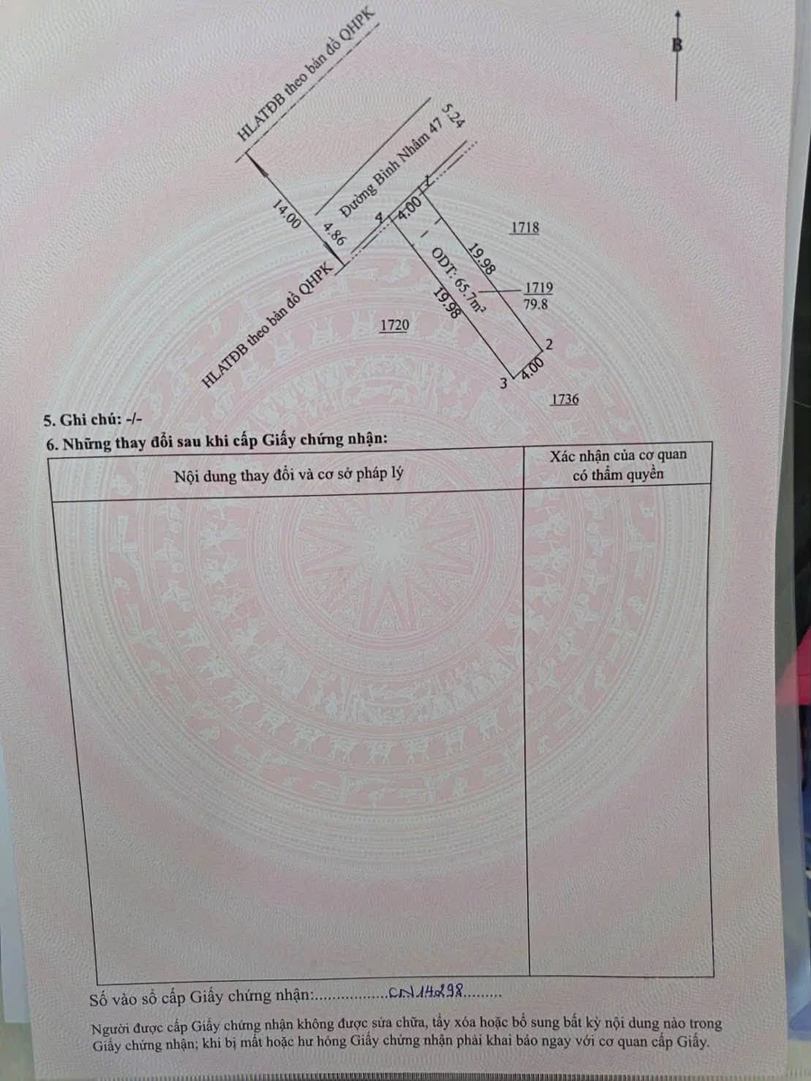 Bán đất Bình Nhâm 80m2, giá 2 tỷ 600 - Ảnh thu nhỏ 2