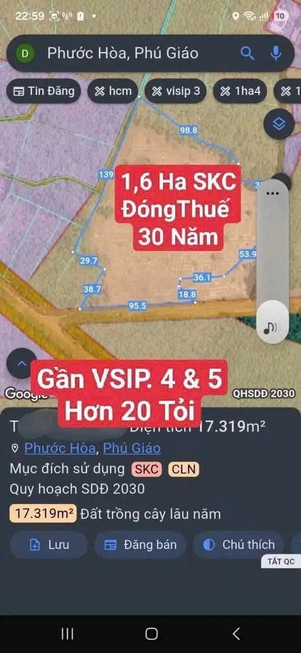 Bán đất SKC 16.458m² Phú Giáo, Bình Dương, giá 20 tỷ - Ảnh 1