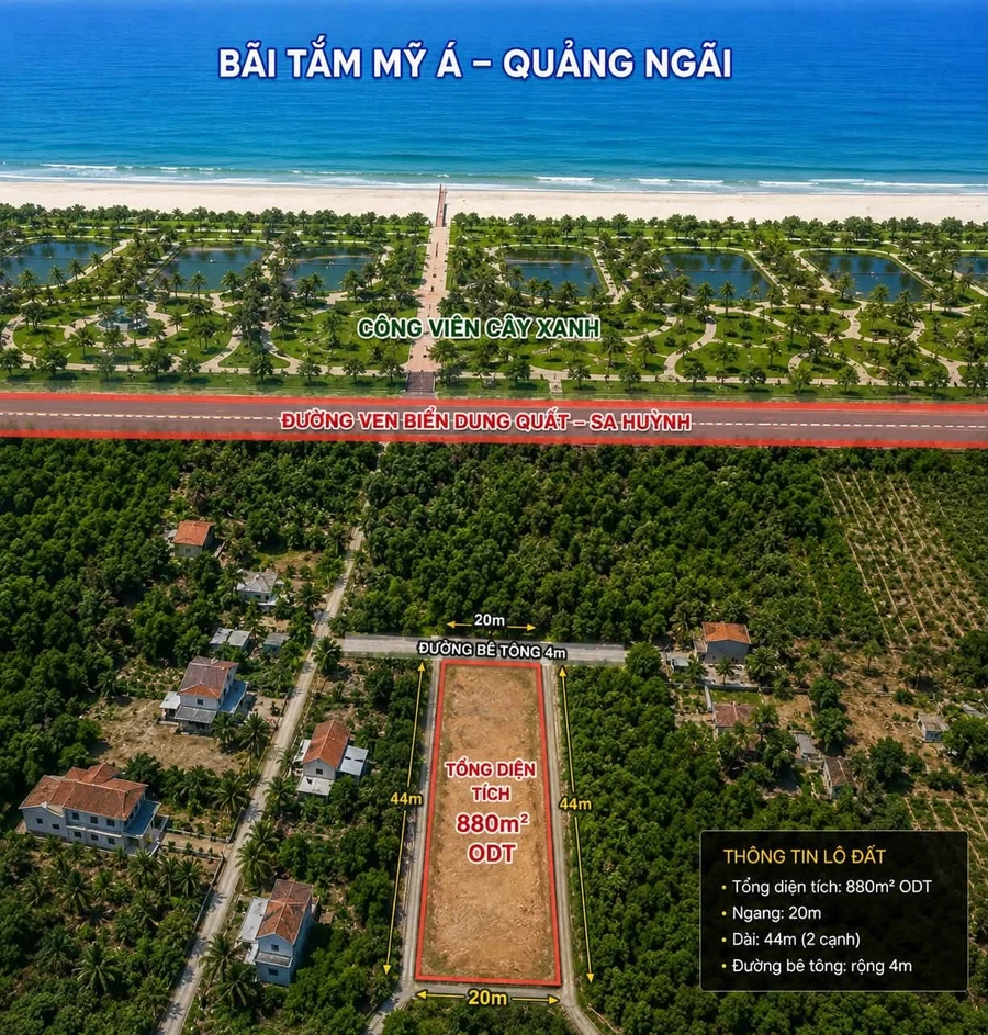 Bán đất biển Phổ Quang Trà Cau Quảng Ngãi 115m² từ 499 triệu - Ảnh 1