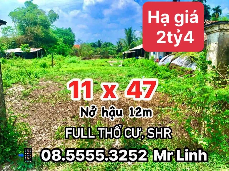 Bán đất thổ cư 541m² SHR Tây Ninh 2,4 tỷ
