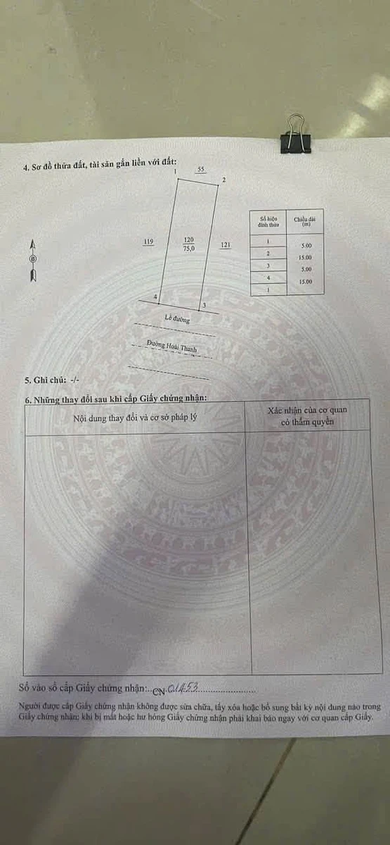 Bán đất thổ cư mặt tiền đường Hoài Thanh, KDC Văn Thánh 2, Phú Tài, Phan Thiết, 75m2 - Ảnh thu nhỏ 3