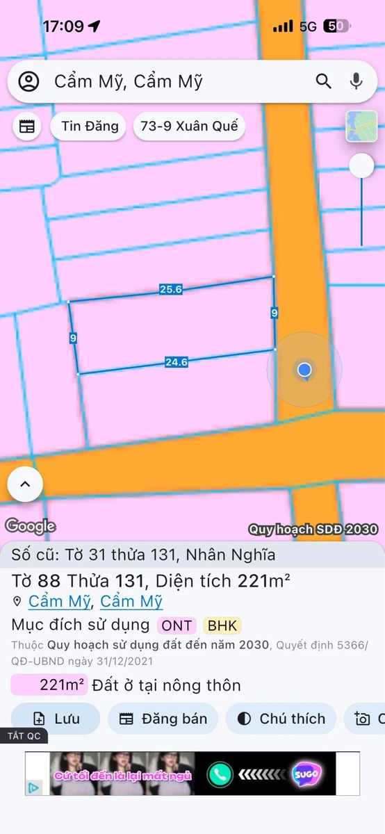 Bán đất nền 220m² gần Chợ Nhân Nghĩa, Cẩm Mỹ, Đồng Nai - Ảnh 1