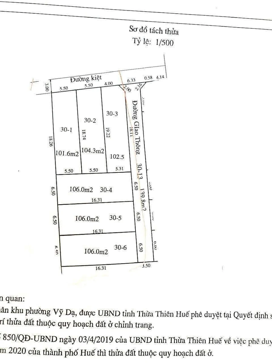Bán đất kiệt ô tô 106m² Nguyễn Khoa Vy, Vỹ Dạ, Huế - Ảnh thu nhỏ 4