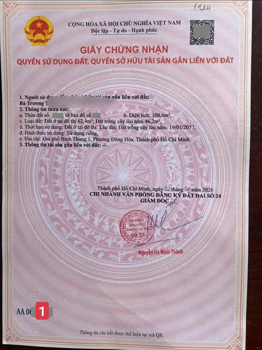 Bán đất 108,6m² gần Làng Đại Học, Dĩ An, 3,35 tỷ - Ảnh thu nhỏ 3