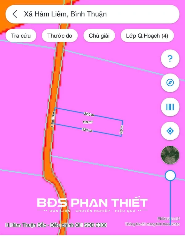 Bán đất thổ cư Phan Thiết 110.2 m2 - 630 triệu