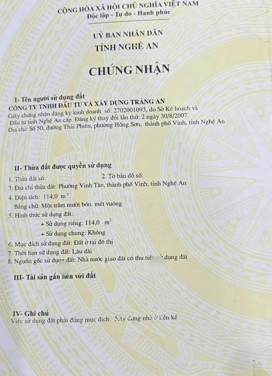 Bán lô đất kinh doanh 114m² MT 6m Lê Bá Tùng, Vinh Tân - Ảnh thu nhỏ 4