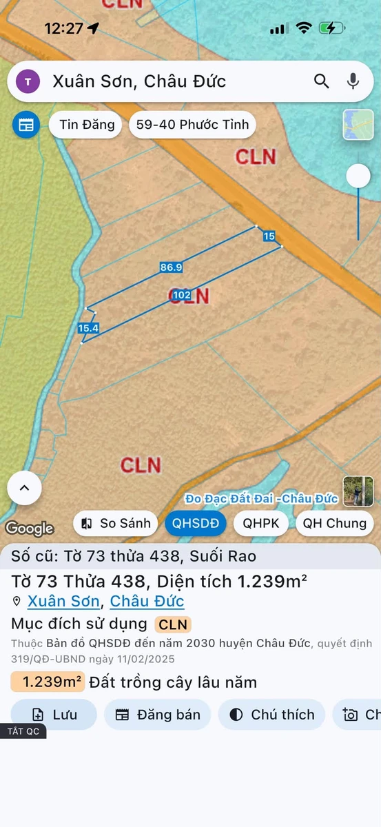 Bán đất Châu Đức Suối Rao 8 sào 3 mặt tiền đường nhựa - Ảnh thu nhỏ 5