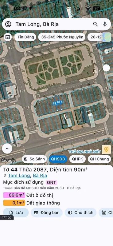 Bán đất 5x18 (90m2) khu TĐC Hòa Long, đối diện công viên, gần bệnh viện Bà Rịa