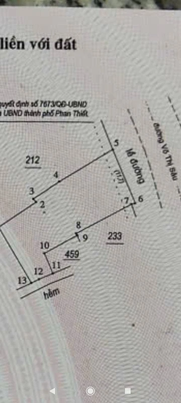 Bán đất mặt đường Võ Thị Sáu, Phan Thiết, 141m², 5 tỷ 4