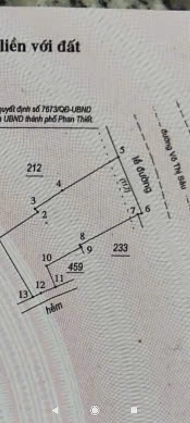 Bán đất mặt đường Võ Thị Sáu, Phan Thiết, 141m², 5 tỷ 4 - Ảnh 1