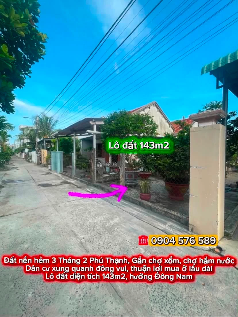 Bán lô đất hẻm 143m² Phường Phú Yên 1 tỷ 2 - Ảnh 1