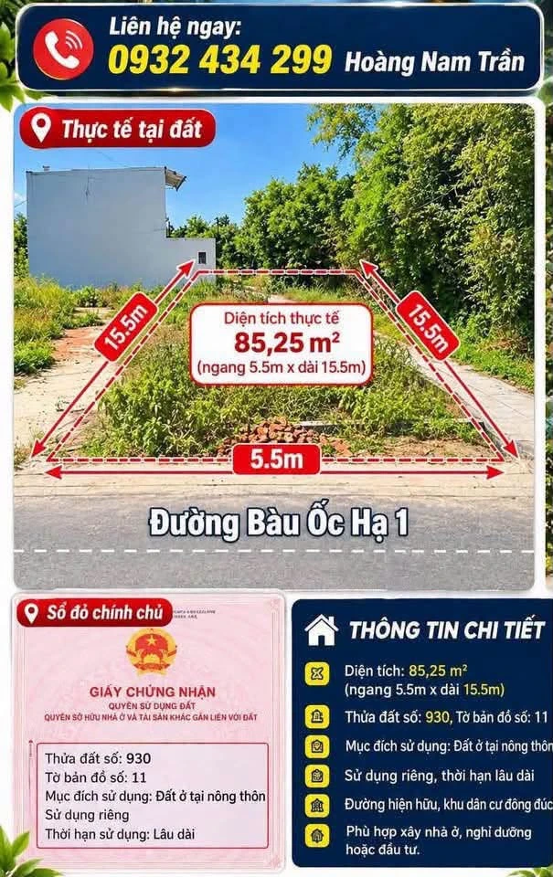 Bán đất mặt tiền 85.3m² Hội An Quảng Nam 2 tỷ 750 - Ảnh 1