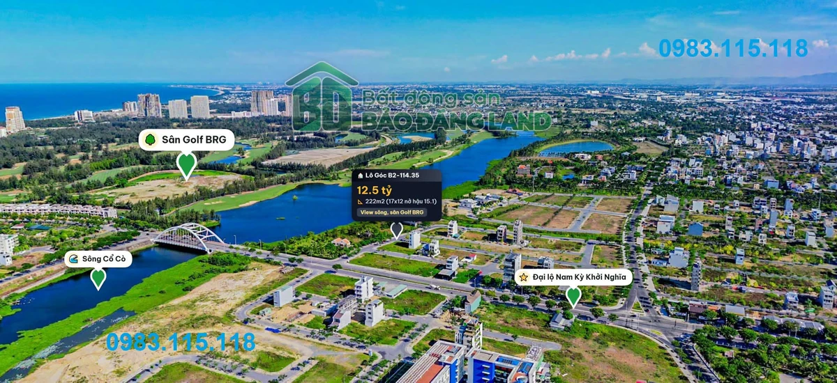 Bán đất FPT Đà Nẵng 222,4m2 view sông 12 tỷ - Ảnh 1