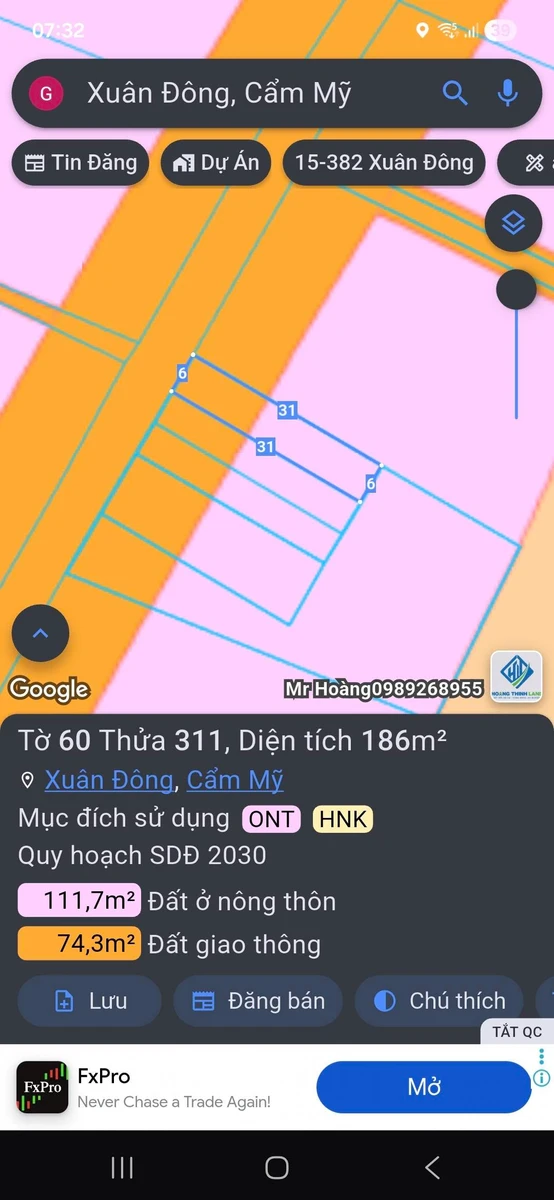 Bán đất nền 186m² tại xã Xuân Đông, Đồng Nai - Ảnh 1