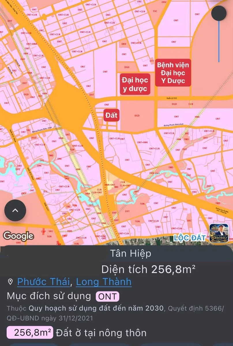 Bán đất thổ cư 256.8m2 gần ĐH Y Dược, Bình Dương - Ảnh 1